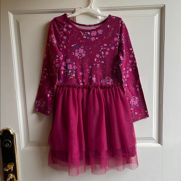 Carter's Other - CARTERS UGC Girls Size 7 Floral Long Sleeve Dress Tulle Tiered Skirt